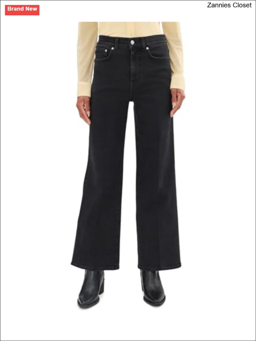 Madewell High Rise Wide Leg Jeans Regular Fit Cotton Blend